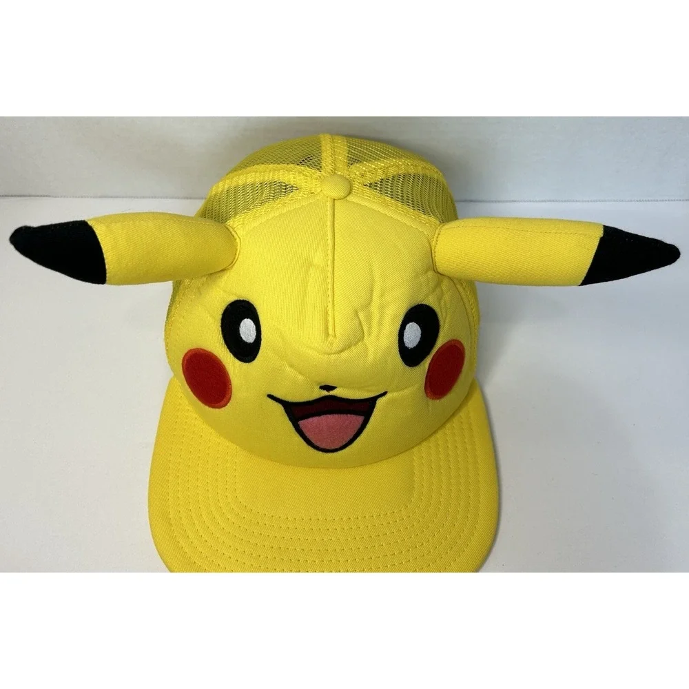 Nintendo Pokemon Pikachu Yellow Cap 3D Ears Youth‎ One Size SnapBack
